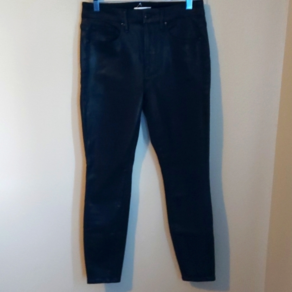 Women's Good American Good Legs Coated Black Skinny Jeans Size 8/ 29